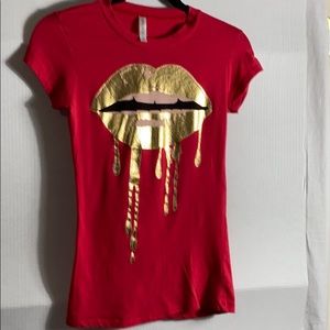 EJEL GOLD LIP DRIPPING TEE